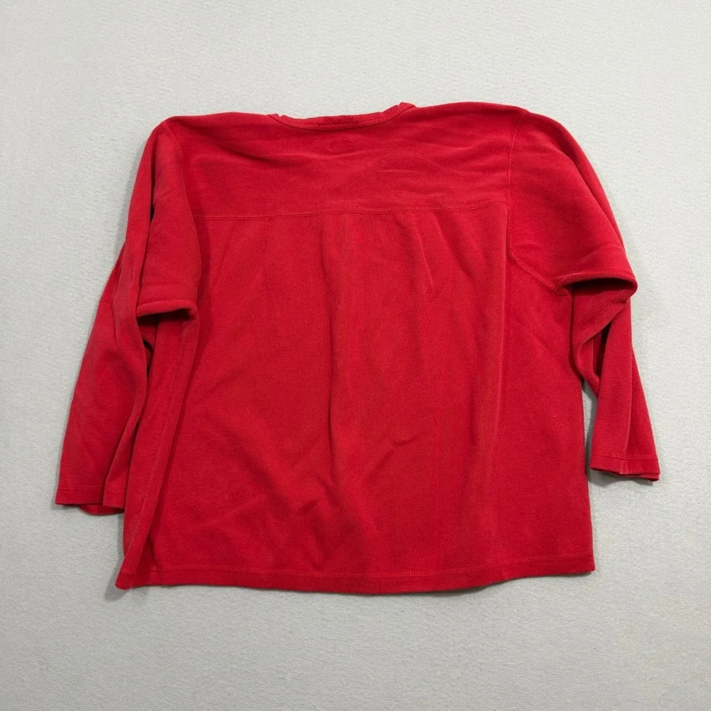 Vintage Polo Ralph Lauren Shirt Men XXL Red Long Sleeve V-Neck Pullover Boxy Fit